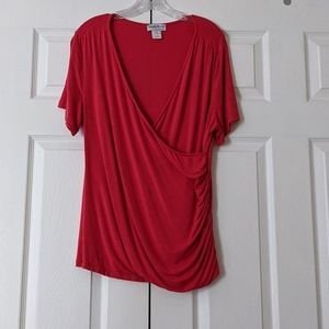 NorthStyle dark pink knit crossover top XL